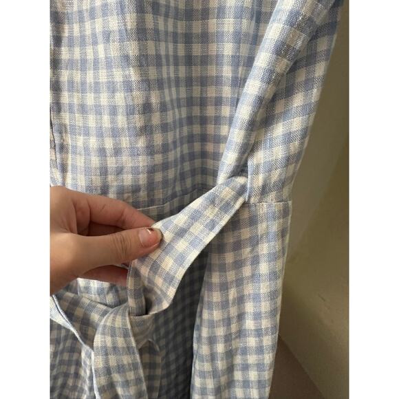 Reformation Weiss Linen Dress Baguette Check XS - Picture 9 of 10